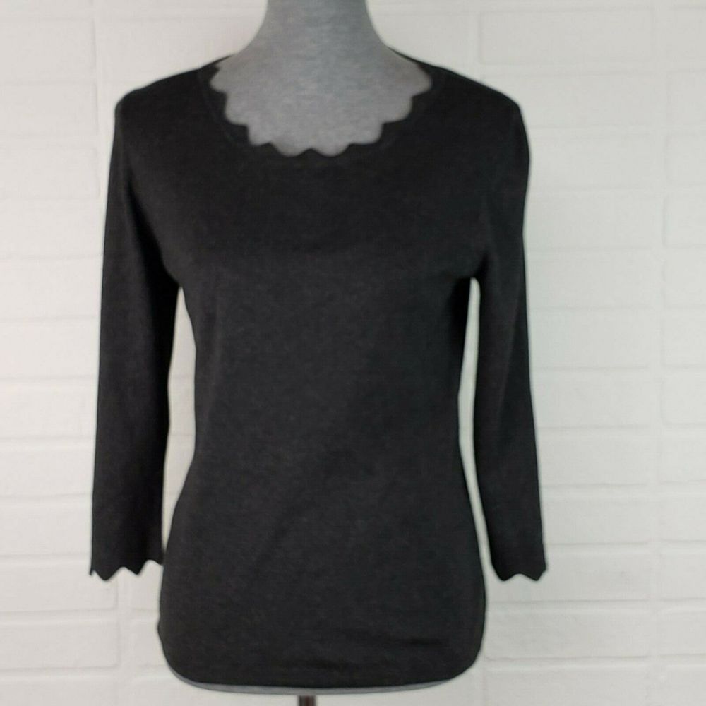 Philosophy Republic Gray Sweater 3/4 Sleeve Size M